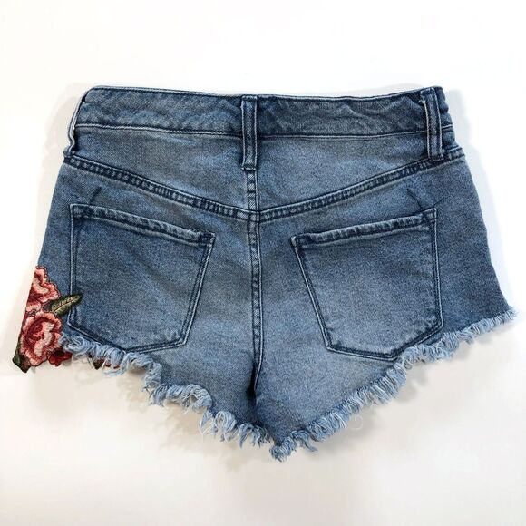 Mossimo Embroidered High Rise Denim Shorts Women - Picture 2 of 8